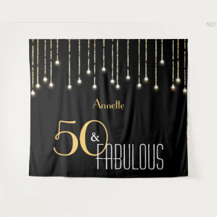 Tenture Fond de photomaton noir or pour 50e anniversaire