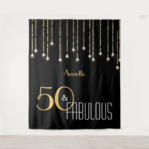 Tenture Fond de photomaton noir or pour 50e anniversaire