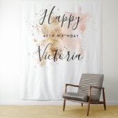 Tenture Fond de photomaton pour 40e anniversaire rose et o (En situation)