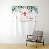 Tenture Fond de photomaton pour Baby Shower de Noël avec l (En situation)