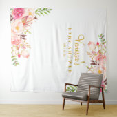 Tenture Fond de photomaton pour Baby Shower fille (En situation (horizontale))