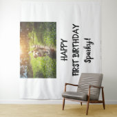 Tenture Fond de photomaton pour l'anniversaire d'un chiot (En situation)