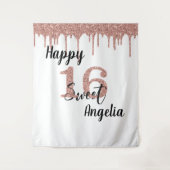 Tenture Fond de photomaton pour Sweet 16 Rose Gold Sixteen (Devant)