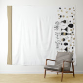 Tenture Fond de photos Bonne Année Or Noir Blanc (En situation (horizontale))