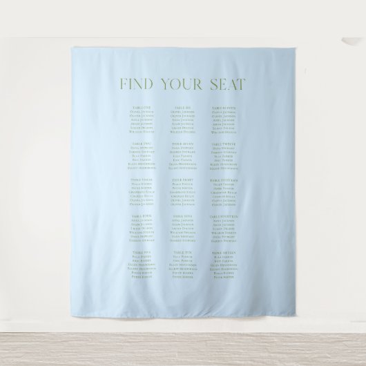 Tenture Fond de plan de table de mariage bleu et vert saug (Devant)