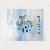 Tenture Fond de poisson bleu (Devant (Horizontal))