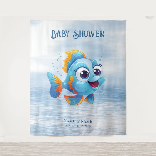 Tenture Fond de poisson bleu (Devant)