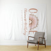 Tenture Fond de premier anniversaire arc-en-ciel Boho Terr (En situation (horizontale))