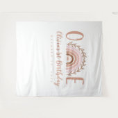 Tenture Fond de premier anniversaire arc-en-ciel Boho Terr (Devant (Horizontal))