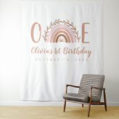 Tenture Fond de premier anniversaire arc-en-ciel Boho Terr (En situation)