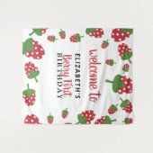 Tenture Fond de premier anniversaire de baie de fraise mig (Devant (Horizontal))