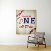 Tenture Fond de premier anniversaire de baseball (En situation)