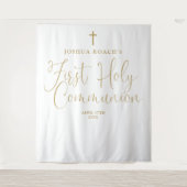 Tenture Fond de première sainte communion élégant écriture (Devant)
