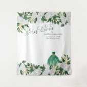 Tenture Fond de princesse florale vert émeraude pour Quinc (Devant)