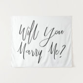 Tenture Fond de proposition de mariage blanc Veux-tu m'épo (Devant (Horizontal))