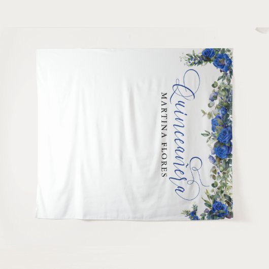 Tenture Fond de Quinceanera élégant Eucalyptus Rose bleue (Devant (Horizontal))