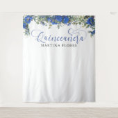 Tenture Fond de Quinceanera élégant Eucalyptus Rose bleue (Devant)