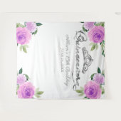 Tenture Fond de Quinceanera floral pourpre (Devant (Horizontal))