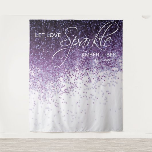 Tenture Fond de Réception de Mariage Confettis Violet Pail (Devant)