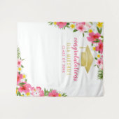 Tenture Fond de Remerciement de Diplômé Rose Gold Tropical (Devant (Horizontal))