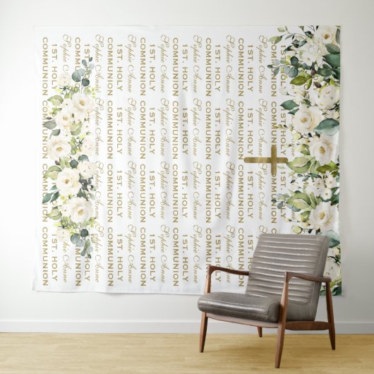 Tenture Fond de répétition pour la Sainte Communion avec f (En situation (horizontale))