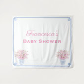 Tenture Fond de salle de fête prénatale en ligne Rose et B (Devant (Horizontal))