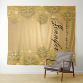 Tenture Fond de scène 40e anniversaire paillettes dorées d (En situation (horizontale))