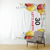 Tenture Fond de scène anniversaire 30 ans avec ballon, Pho (En situation (horizontale))