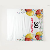 Tenture Fond de scène anniversaire 30 ans avec ballon, Pho (Devant (Horizontal))