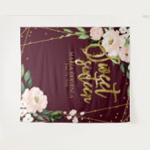 Tenture Fond de scène bordeaux floral rose pour 16 ans (Devant (Horizontal))