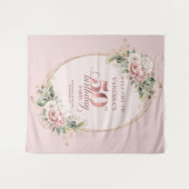 Tenture Fond de scène botanique rose moderne pour 50e anni (Devant (Horizontal))