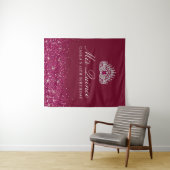 Tenture Fond de scène Burgundy et paillettes argentées | Q (En situation (horizontale))