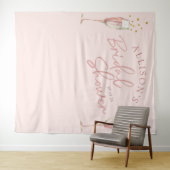 Tenture Fond de scène chic moderne avec calligraphie et fl (En situation (horizontale))