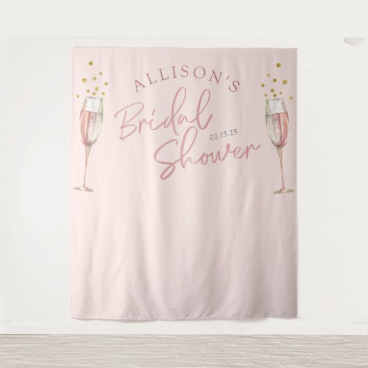 Tenture Fond de scène chic moderne avec calligraphie et fl (Devant)