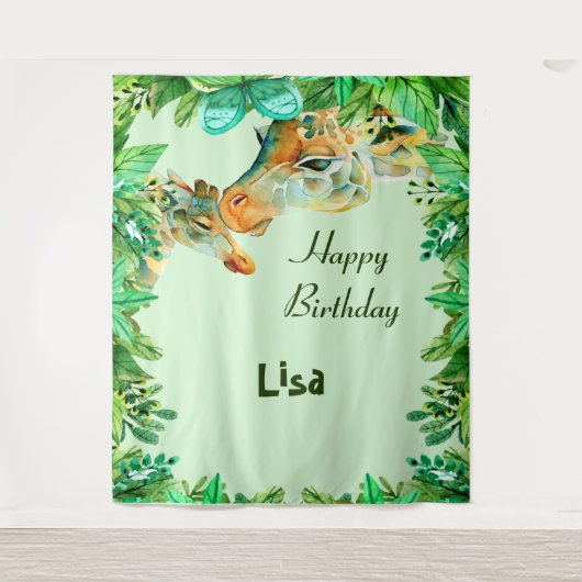 Tenture Fond de scène d'anniversaire à l'aquarelle Maman e (Devant)