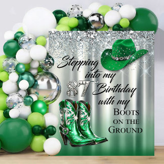 Tenture Fond de scène d'anniversaire Boots on the Ground