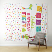 Tenture Fond de scène d'anniversaire Fiesta - BL (En situation (horizontale))