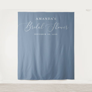 Tenture Fond de scène de baby shower minimaliste bleu pous