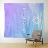 Tenture Fond de scène de Bat Mitzvah à l'aquarelle violet (En situation (horizontale))