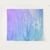 Tenture Fond de scène de Bat Mitzvah à l'aquarelle violet (Devant (Horizontal))