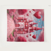 Tenture Fond de scène de château rouge et rose (Devant (Horizontal))