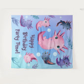Tenture Fond de scène de fête d'anniversaire de Axolotls B (Devant (Horizontal))