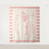 Tenture Fond de scène de fête de bachelorade rose côtier C (Devant)