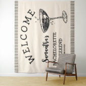 Tenture Fond de scène de fête de bachelorette à rayures ré (En situation)