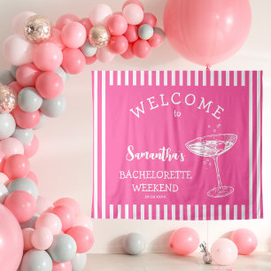 Tenture Fond de scène de fête de Bachelorette rose vif rét