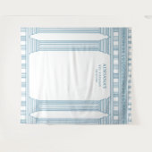 Tenture Fond de scène de fête grecque avec temple bleu (Devant (Horizontal))