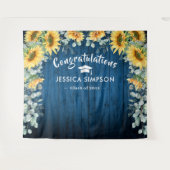 Tenture Fond de scène de graduation avec tournesols modern (Devant (Horizontal))