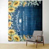 Tenture Fond de scène de graduation avec tournesols modern (En situation)