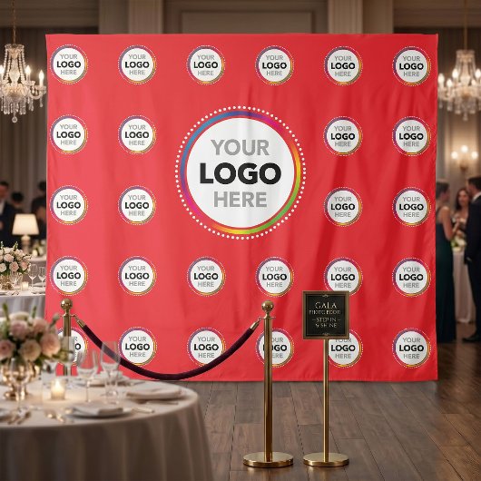 Tenture Fond de scène de logo d'entreprise rouge | Mur de