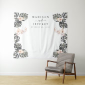 Tenture Fond de scène de mariage avec calla tropical pour (En situation (horizontale))